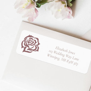 Romantic Dusty Rose Regency Botanical Cameos  Label