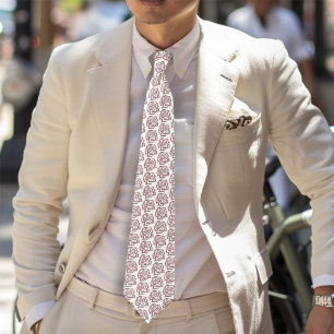 Romantic Dusty Rose Regency Botanical Cameos Neck Tie