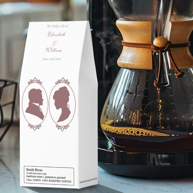 Romantic Dusty Rose Regency Botanical Cameos Roasted Coffee (Creator Uploaded)