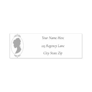 Romantic Dusty Rose Regency Botanical Cameos  Self-inking Stamp