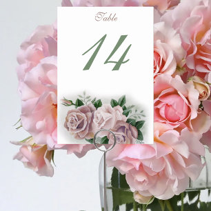 Romantic Dusty Rose Regency Botanical Cameos  Table Number