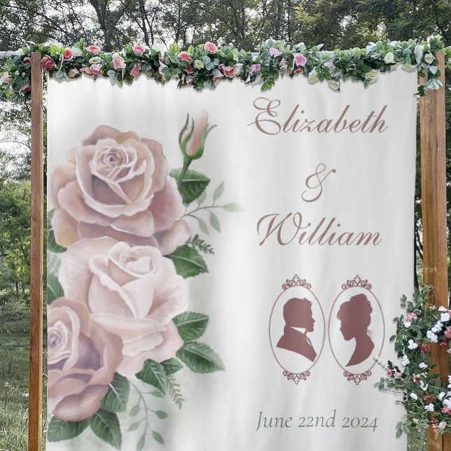 Romantic Dusty Rose Regency Botanical Cameos Tapestry (Creator Uploaded)