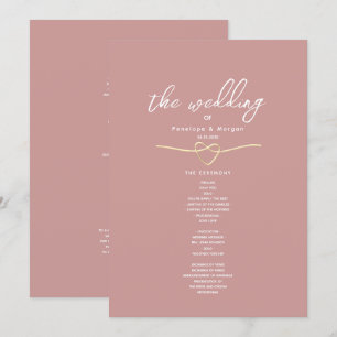 Romantic Dusty Rose Wedding Program