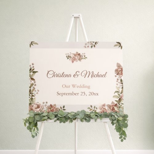 Romantic Dusty Rose Wedding Welcome Sign