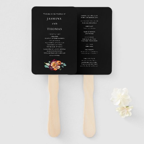 Romantic Dutch florals wedding program Hand Fan