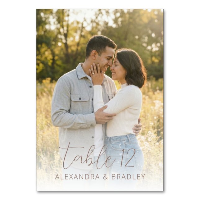 Romantic Earthy Contemporary Photo Table Number (Back)