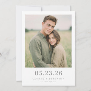 Romantic Earthy Minimalist Photo Save The Date
