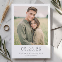 Romantic Earthy Minimalist Photo Save The Date