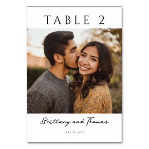 Romantic Earthy Photo Table Number