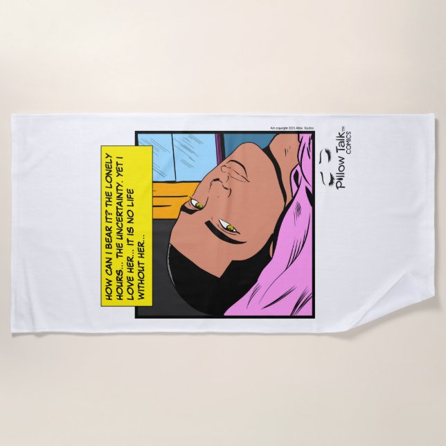 Romantic Echoes Lonely Hearts Romance Comic Beach Towel (Front)