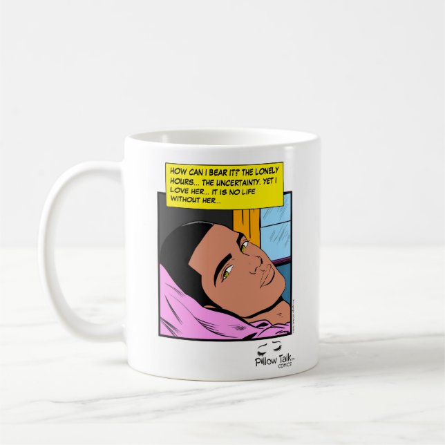 Romantic Echoes Lonely Hearts Romance Comic Coffee Mug (Left)