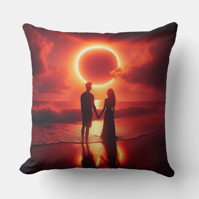 Romantic Eclipse Throw Pillow (Front)