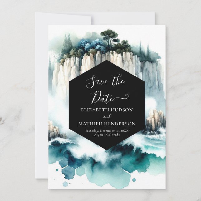  Romantic Editable Nautical Wedding  Save The Date (Front)