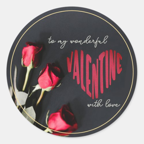 Romantic Editable Valentine Sticker Roses Heart