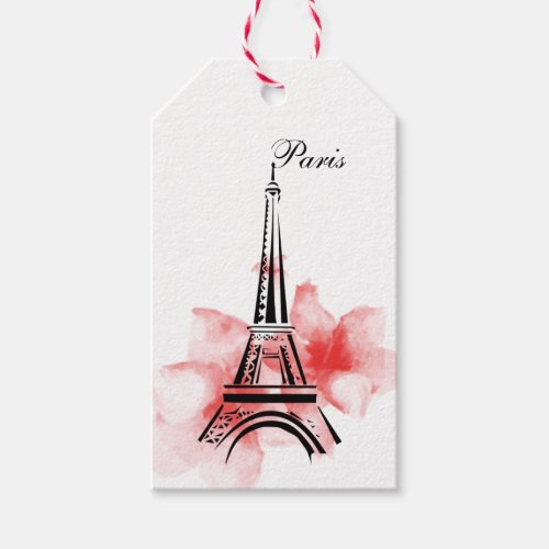 Romantic Eiffel Tower Paris Gift Tags
