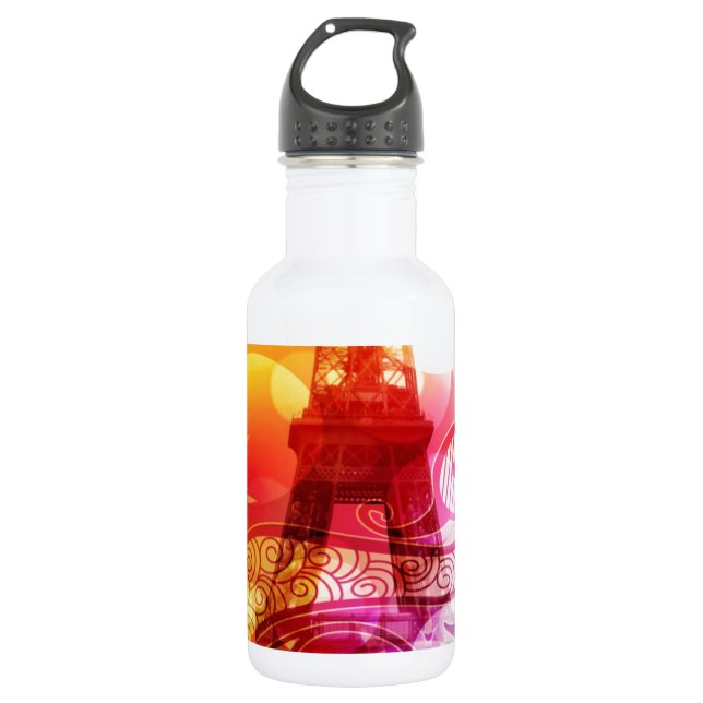 Romantic Eiffel Tower Water Bottle (Front)