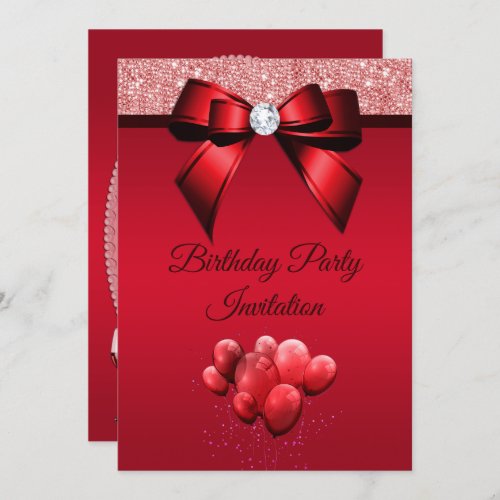 Romantic Elegance Birthday Party Invitation