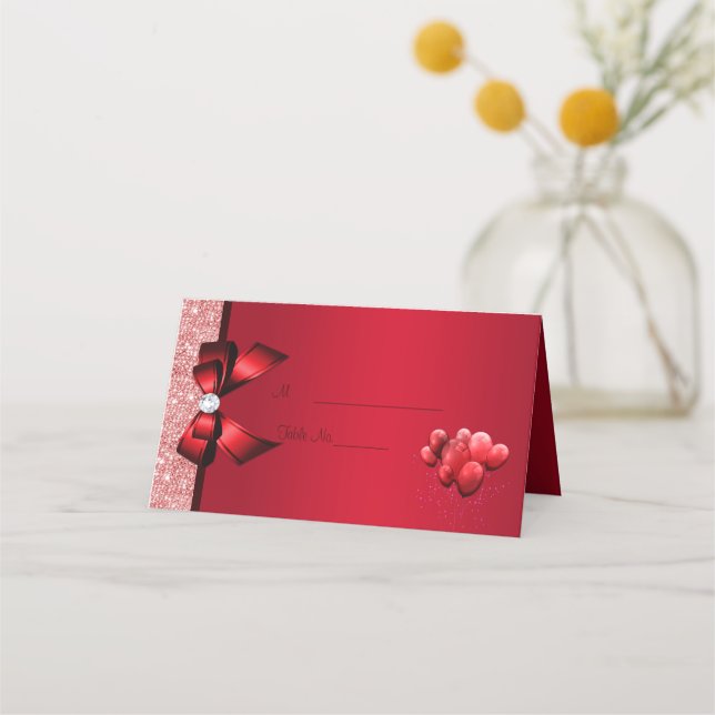 Romantic Elegance Birthday Party Place Card (Front)