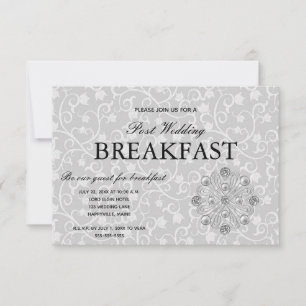 Romantic Elegance Post Wedding Breakfast RSVP Card