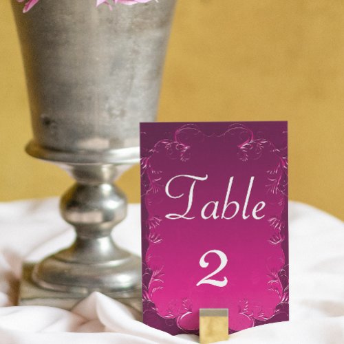 Romantic Elegance Vintage Pink Wedding Table Number