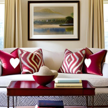 Romantic Elegance White Heart Embrace the Rosy Red