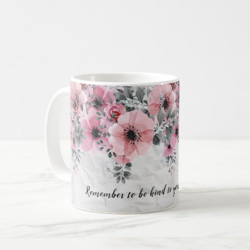 Romantic Elegant Antique Floral Inspirational Coffee Mug