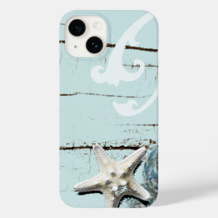 Romantic Elegant blue Seashell Beach decor Case-Mate iPhone 14 Case