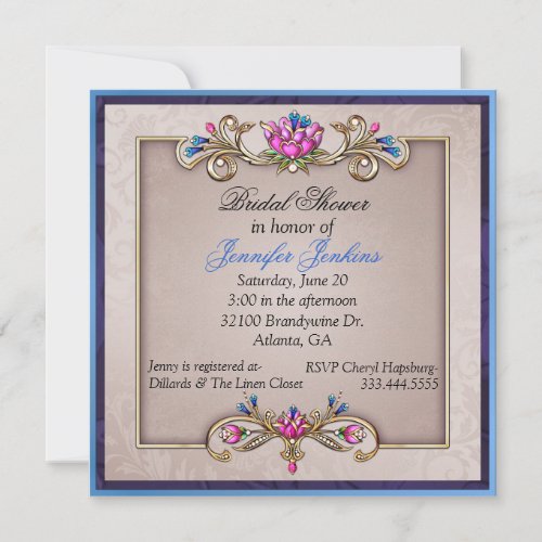 Romantic Elegant Bridal Shower Invitation