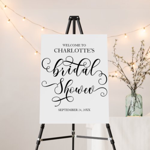 Romantic Elegant Bridal Shower Welcome Sign