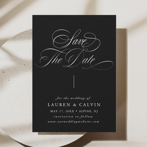 Romantic  Elegant Calligraphy Black Save The Date