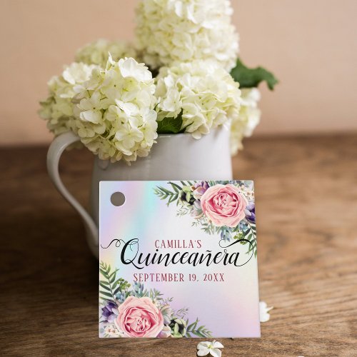 Romantic Elegant Charming Floral Quinceaera Favor Tags