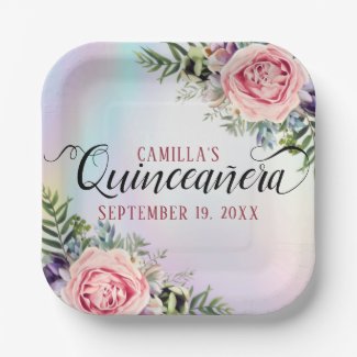 Romantic Elegant Charming Floral Quinceañera