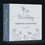 Romantic elegant dusty blue floral photo album 3 ring binder<br><div class="desc">Unique simple wedding photo album featuring romantic and elegant dusty blue flowers and butterflies on light blue background
FOR MORE MATCHING PRODUCTS click on the collection above or contact me.</div>