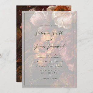 Romantic Elegant Fine Art Floral Painting Wedding Invitation