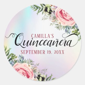 Romantic Elegant Floral Quinceañera