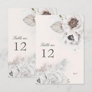 romantic elegant floral wedding table number