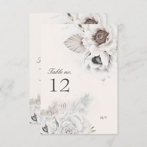 romantic elegant floral wedding table number