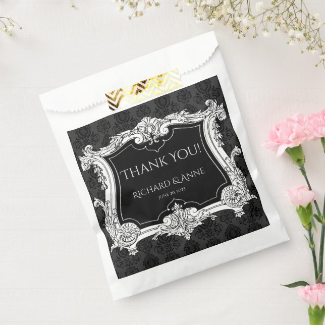 Romantic,Elegant French Framed "Thank You" Favor Bag (Sealed)