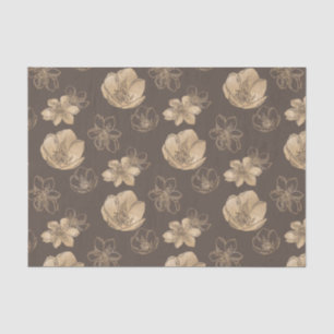 Romantic Elegant Gold Foil Floral Pattern Tissue Paper