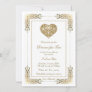 Romantic Elegant Gold Lace Dinner for Two Invitation