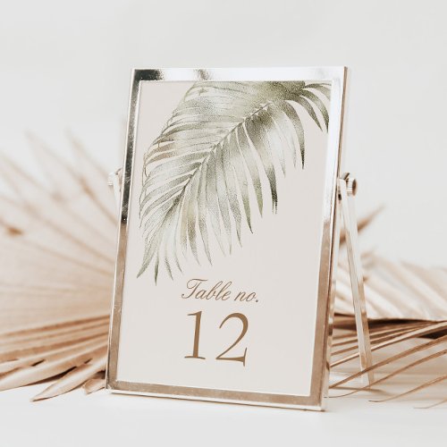 Romantic Elegant Golden Wedding Table Number