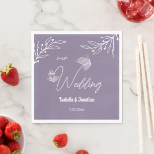 Romantic elegant mauve floral  napkins
