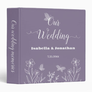 Romantic elegant mauve floral photo album 3 ring binder