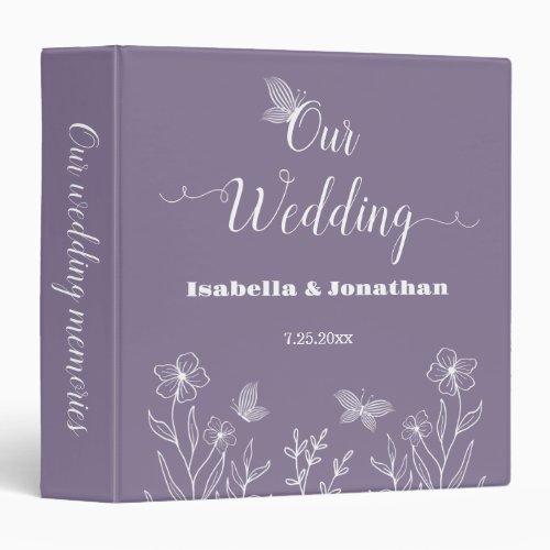 Romantic elegant mauve floral photo album