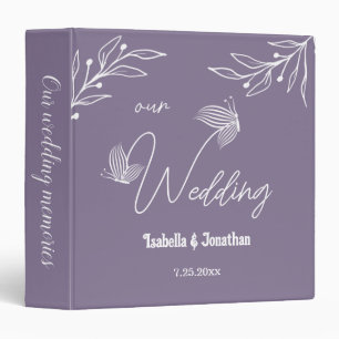 Romantic elegant mauve floral photo album 3 ring binder