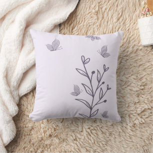 Romantic elegant mauve floral  throw pillow
