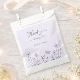 Romantic elegant mauve floral wedding favor bag