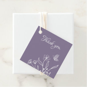 Romantic elegant mauve floral wedding favor tags