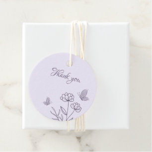 Romantic elegant mauve floral wedding favor tags