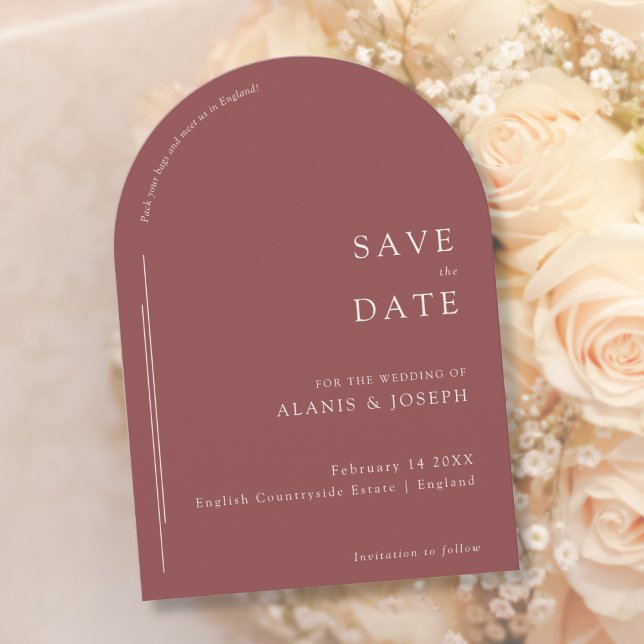 Romantic Elegant Minimalist Copper Rust Wedding Save The Date (Creator Uploaded)